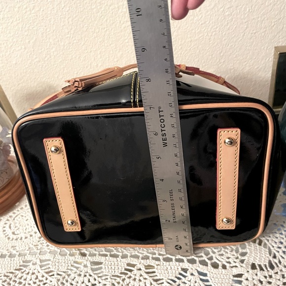 Dooney & Bourke patent leather two tone drawstring bag - Picture 13 of 16